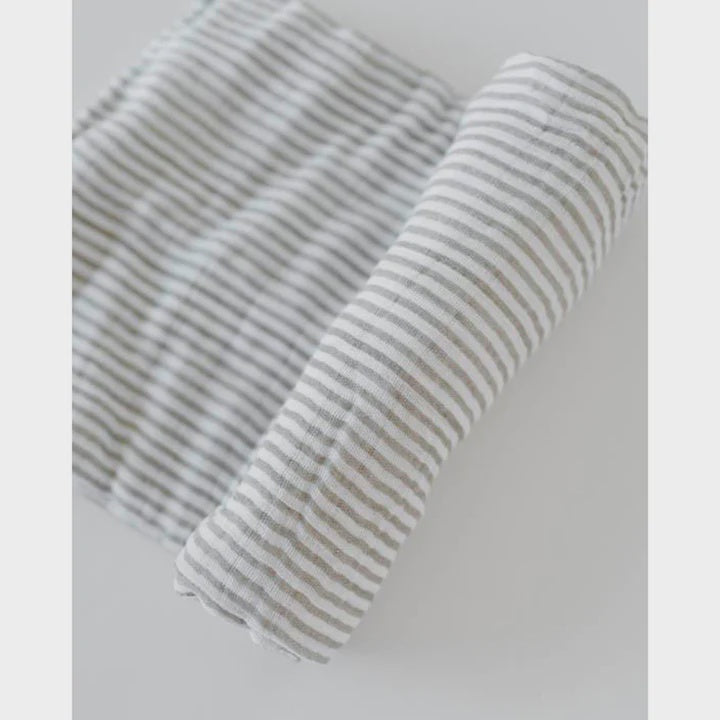 Muslin Swaddle Grey stripe