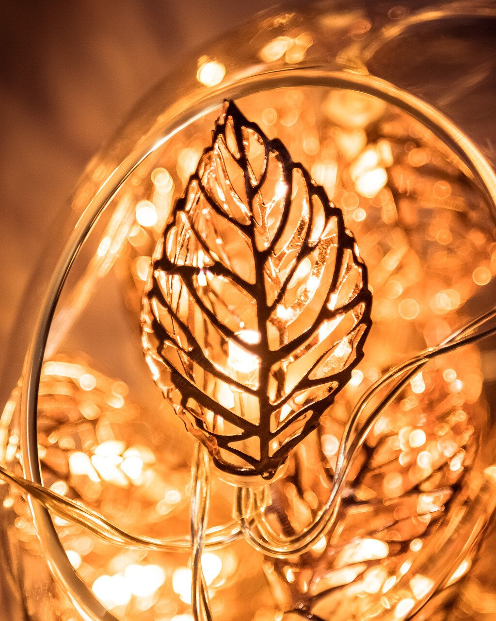 Copper Leaves Fairy Lights