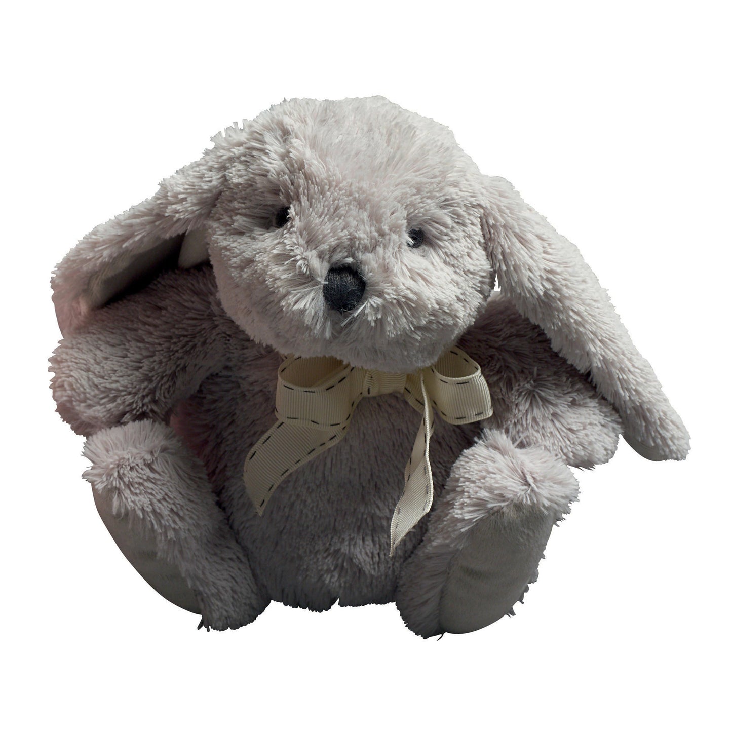 Grey Plush Bunny with Ribbon
