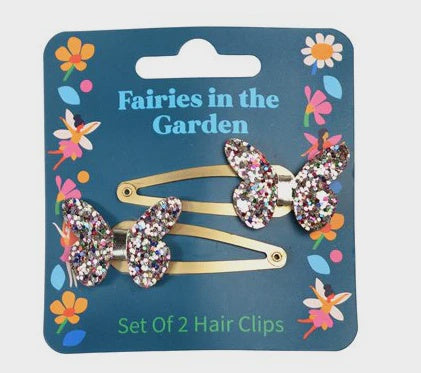 Fairies in the garden hairclips