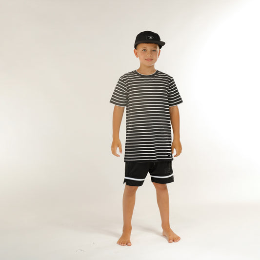 Boys SS Classic Tee Black Stripe