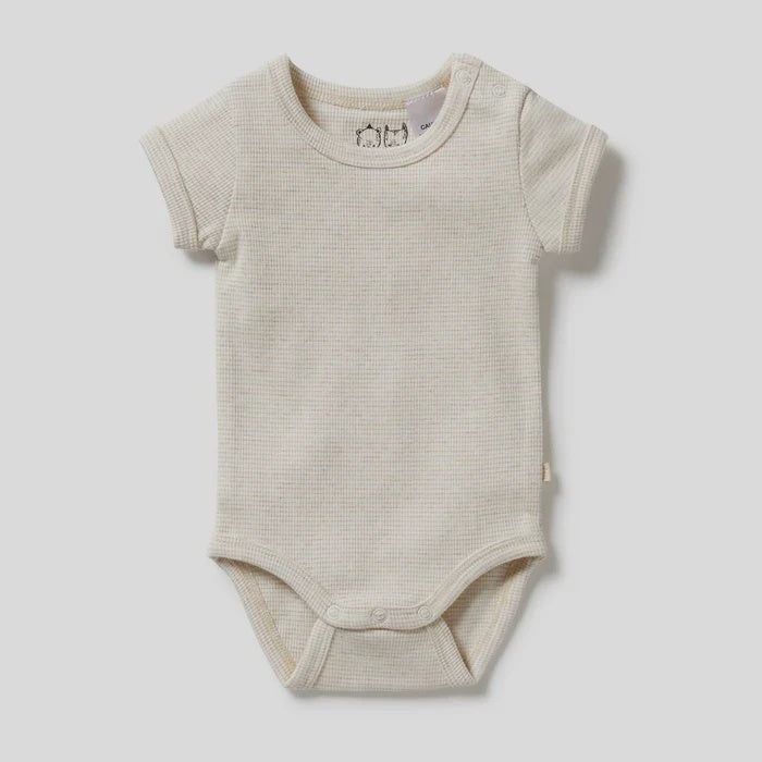 Oatmeal stripe rib bodysuit