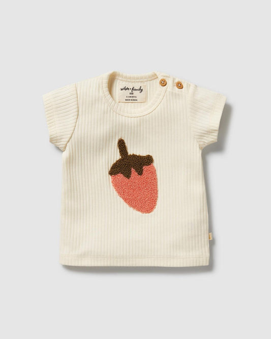 Strawberry Kisses Embroidery Tee