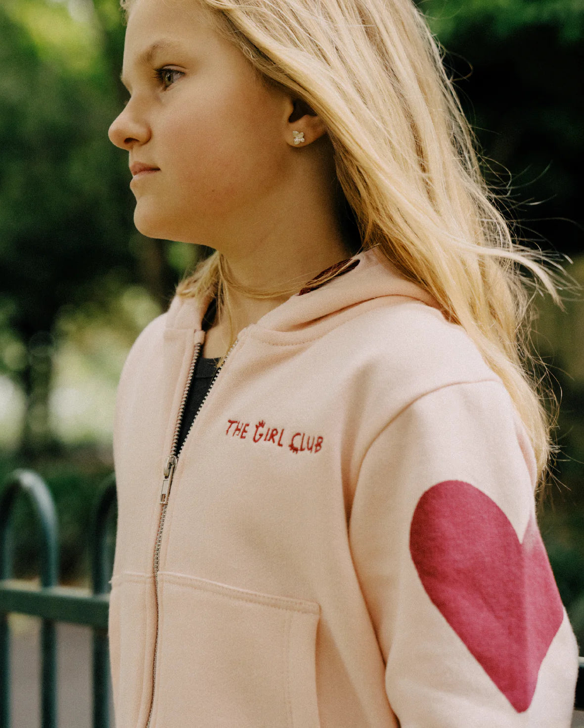 Pink Heart Zip Hood