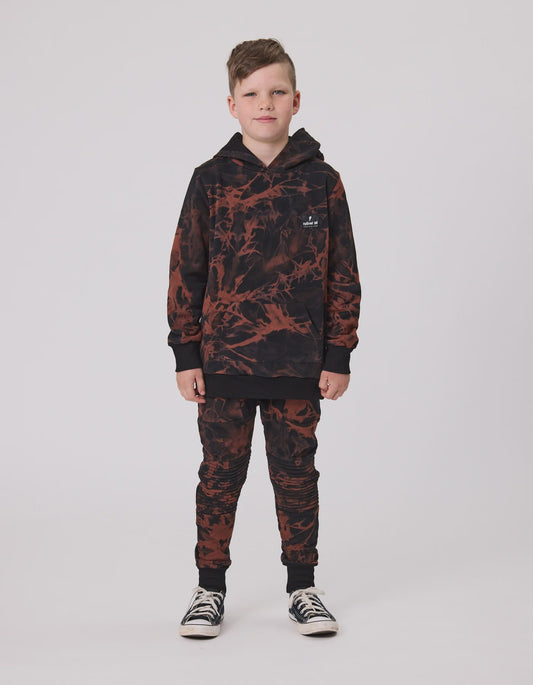 Black and Rust Tie Dye Pant