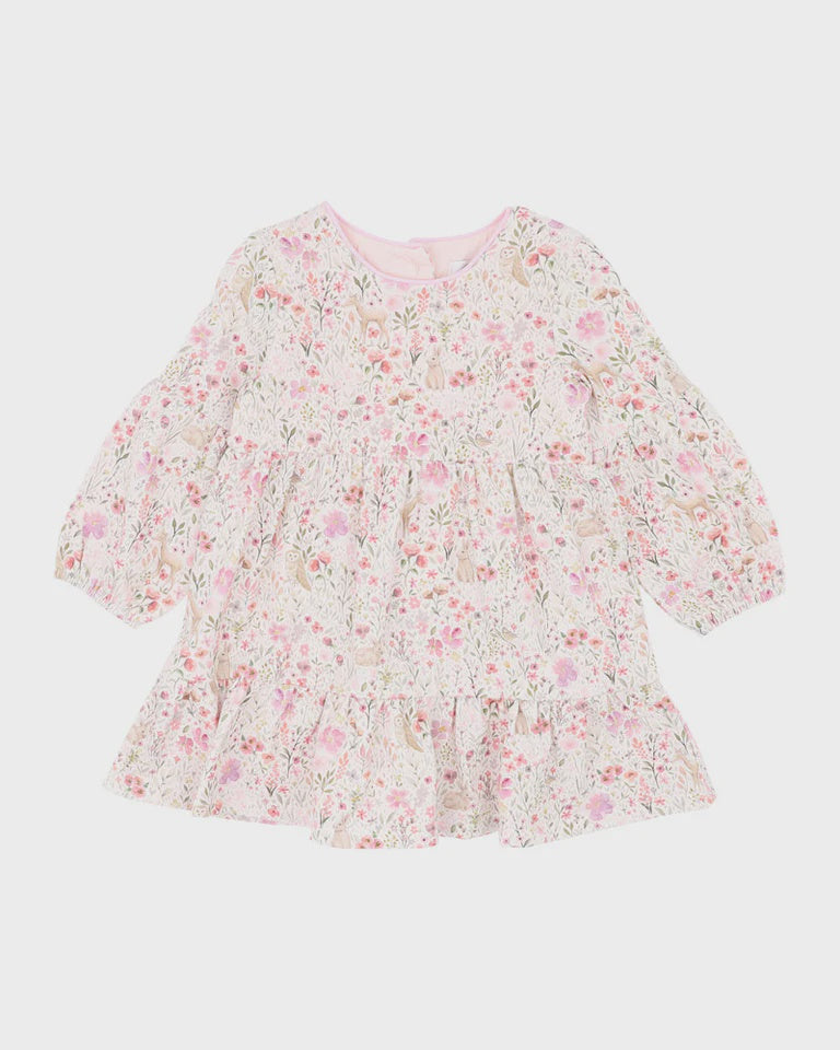 Flossy Print Overlay Dress