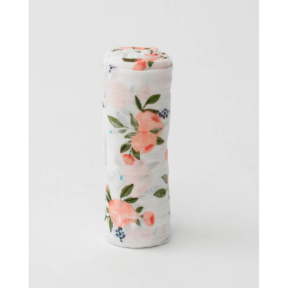 Cotton Muslin Swaddle Water Colour Roses