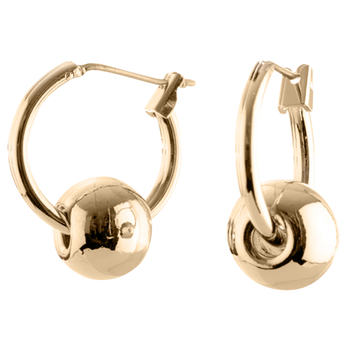 Euro Gold Ball Hoop Earring