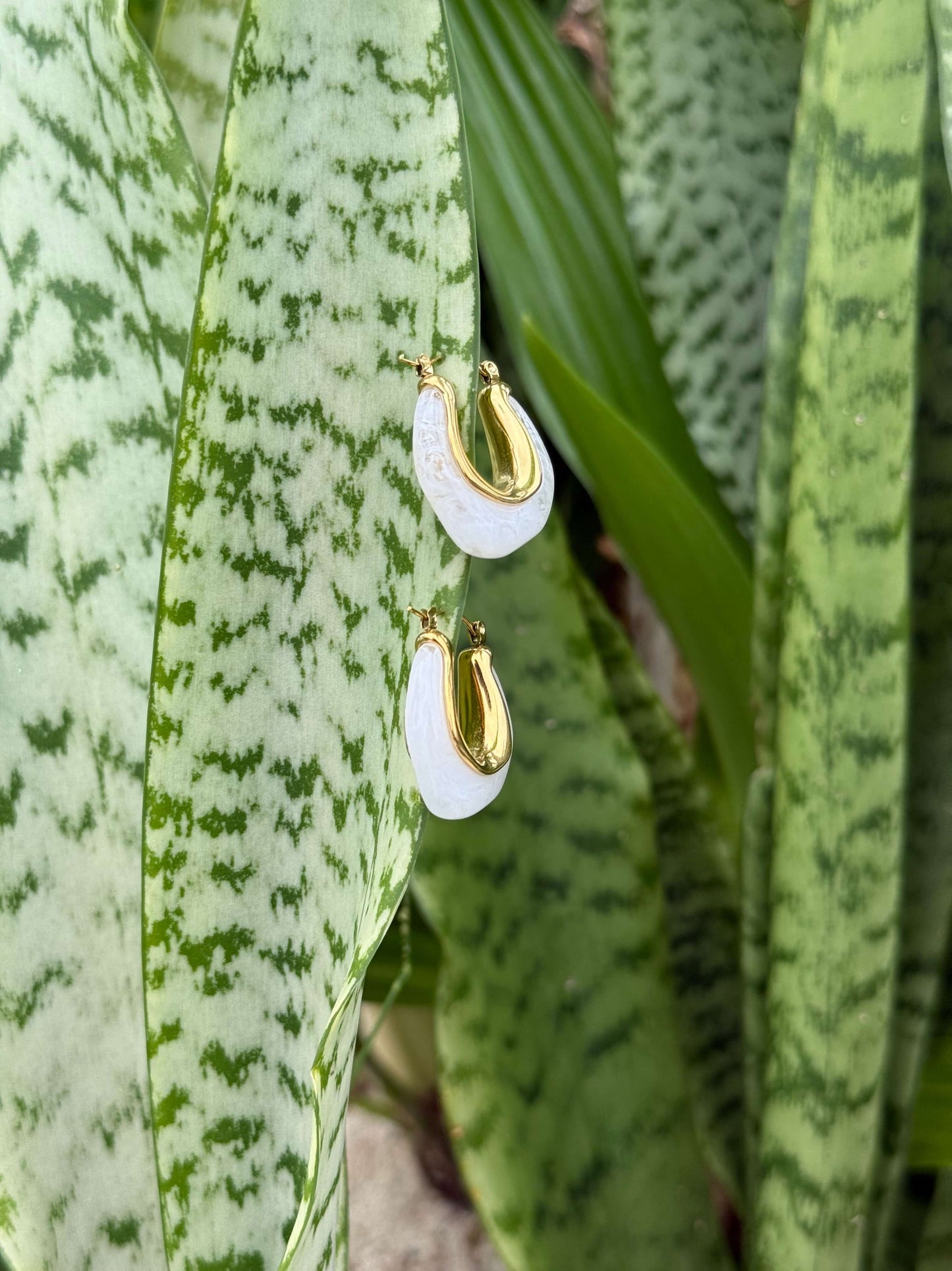 Kōmaru White Gold Hoops