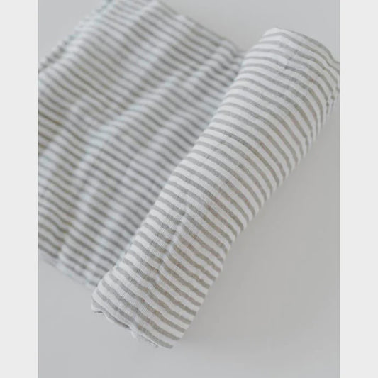 Muslin Swaddle Grey stripe