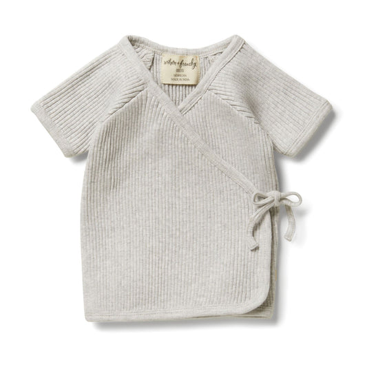 Organic Rib Kimono Grey Marle