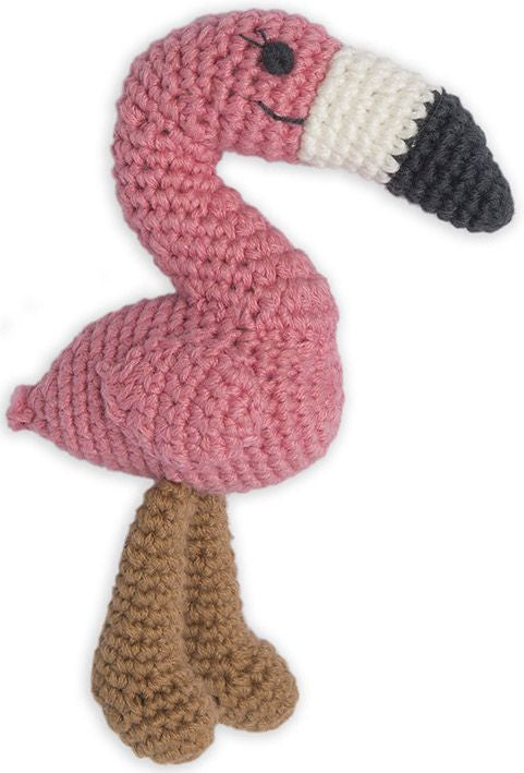 Crochet Rattle Fancy Flamingo