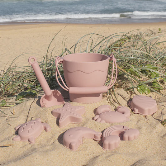 Silicone 8 pc Bucket and Spade Set Rose