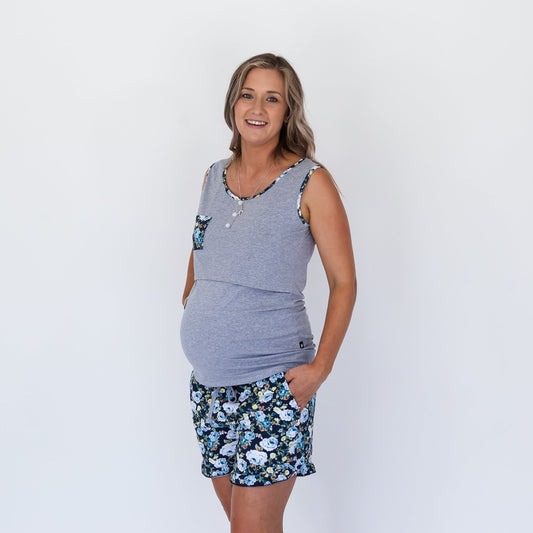 Breastfeeding Pyjamas Blue Rose