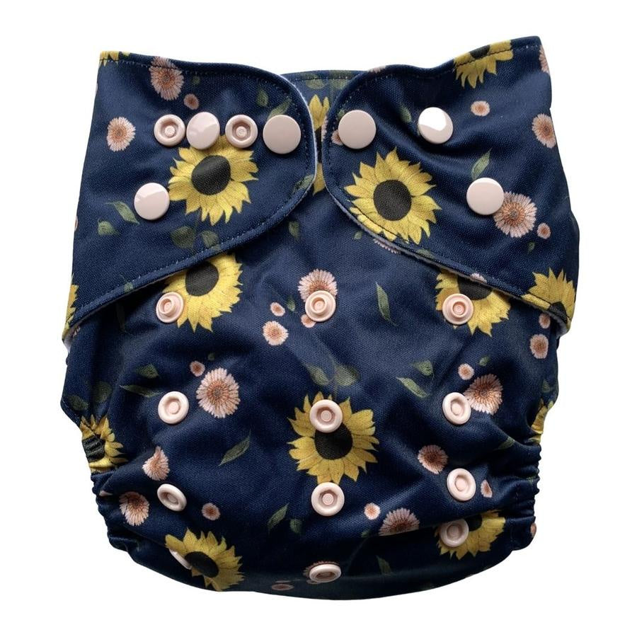 Sunflowers Cloth Nappy - Suede Lining