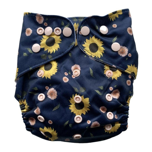Sunflowers Cloth Nappy - Suede Lining