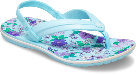 Kids Crocband Floral Strap Flip