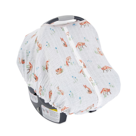 Cotton Muslin Car seat Canpony Fox