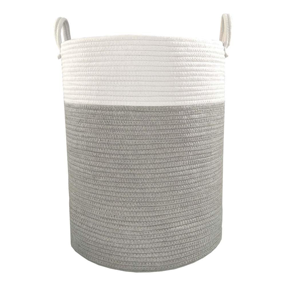 Cotton Rope Hamper Grey/ White