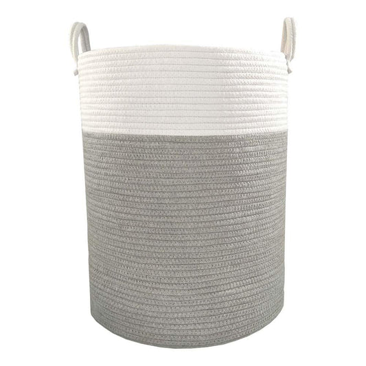 Cotton Rope Hamper Grey/ White