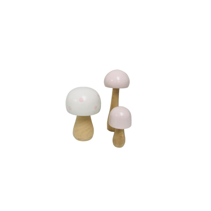 Wooden toadstool set of 3