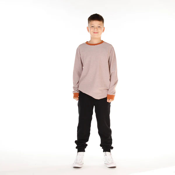 LS Classic Tee - Brown Stripe