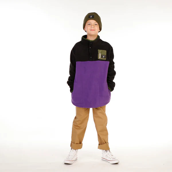 Boys Adventure fleece - Black Purple