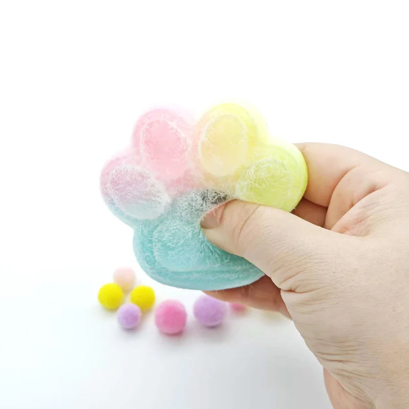 Rainbow cat paw squishy