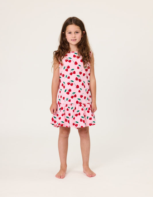 Cherries Sleeveless Frill Dress