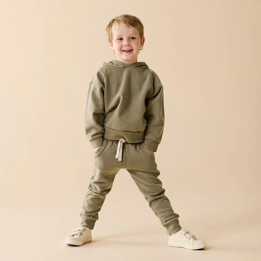 Olive Organic Terry Sweatpants