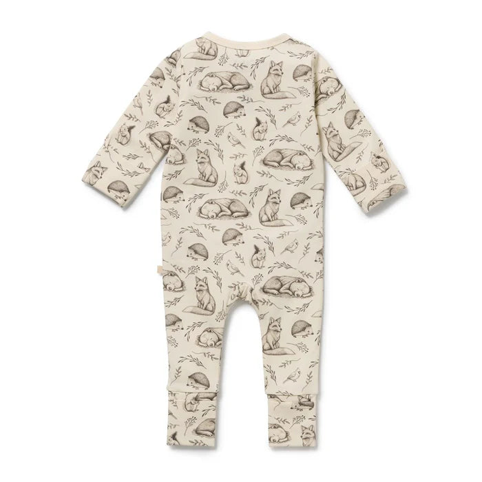 Foxglove Forest Organuc Zipsuit with feet