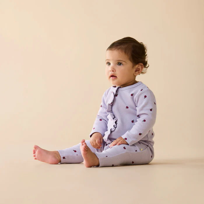 Berry Plums Waffle Zipsuit