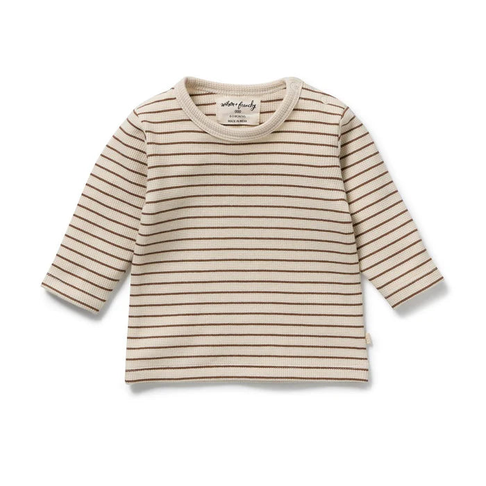 Nutmeg Stripe Waffle top