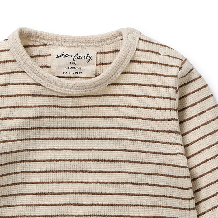 Nutmeg Stripe Waffle top
