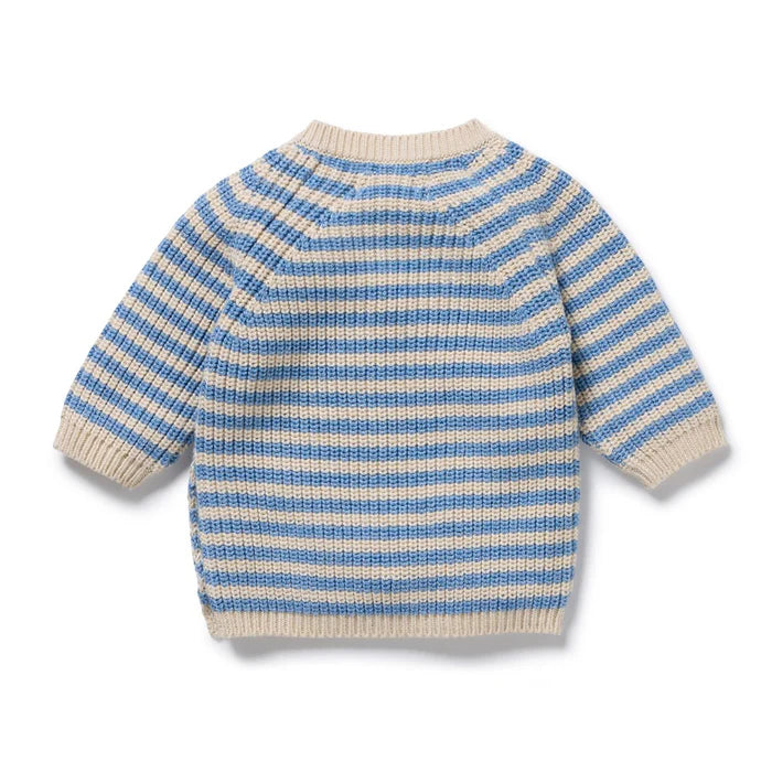 Frosted Knitted Stripe Kimono Cardigan