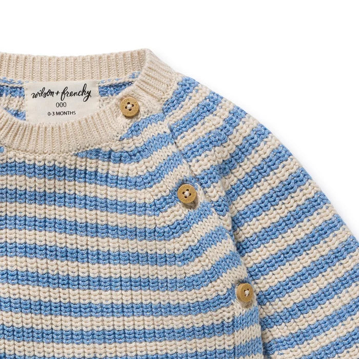 Frosted Knitted Stripe Kimono Cardigan