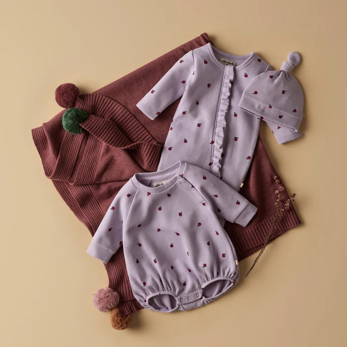 Berry Plums Waffle Zipsuit