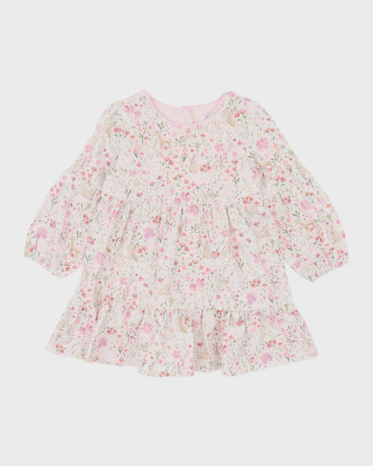 Flossy Print Overlay Dress