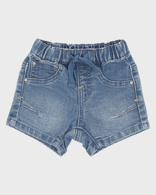 Knit Denim Shorts