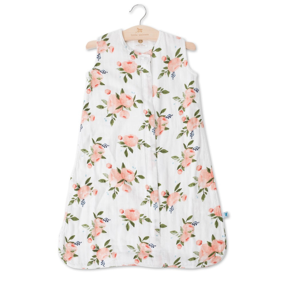 Cotton Muslin Sleeping Bag Watercolour Roses