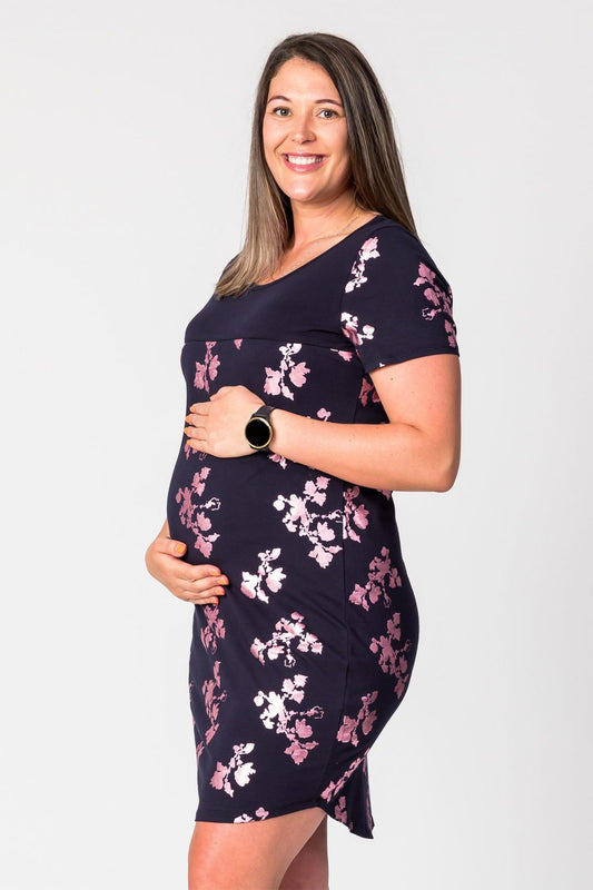 Rose Foil Breastfeeding Dress