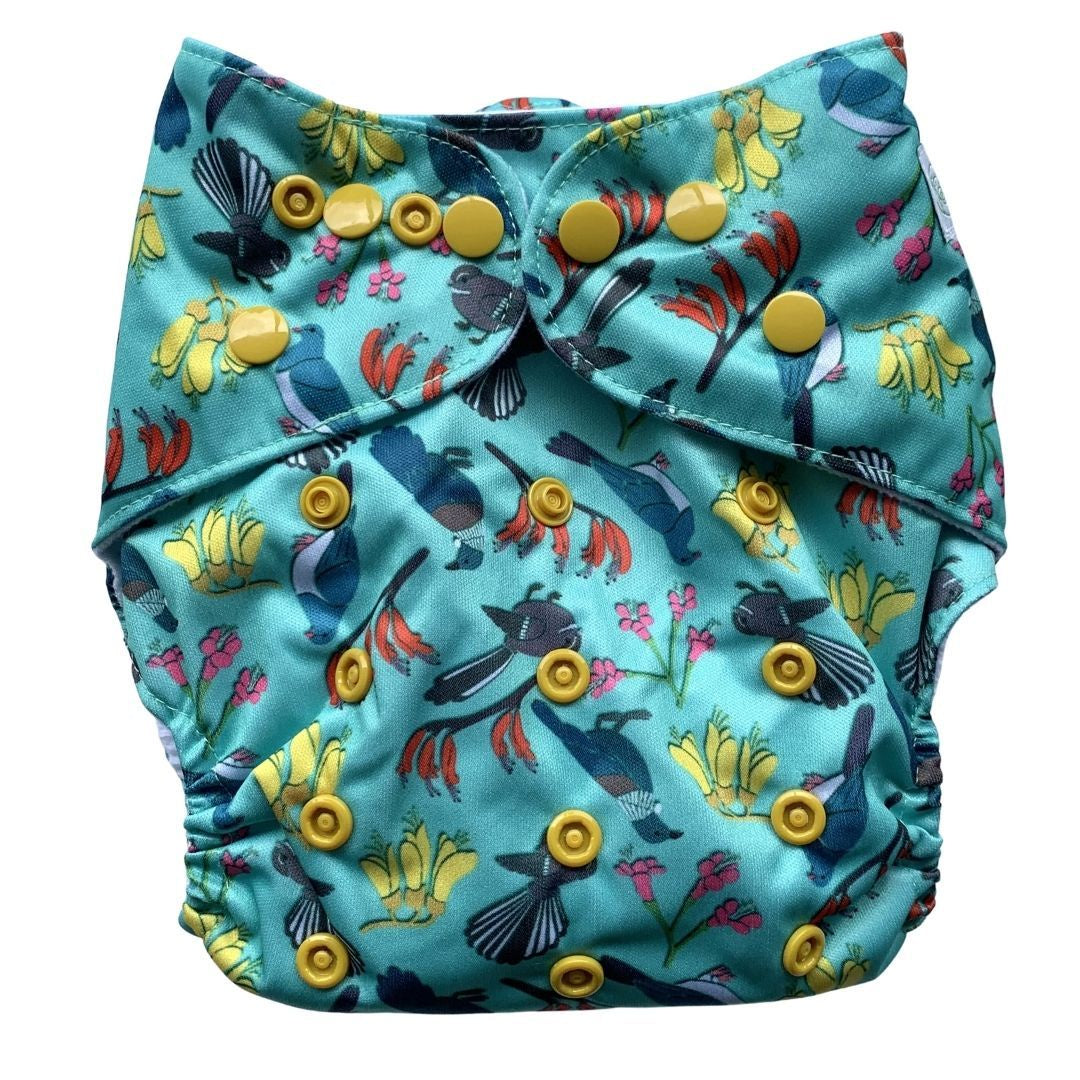 Flora and Fauna Cloth Nappy Suede