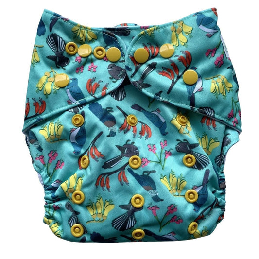 Flora and Fauna Cloth Nappy Suede