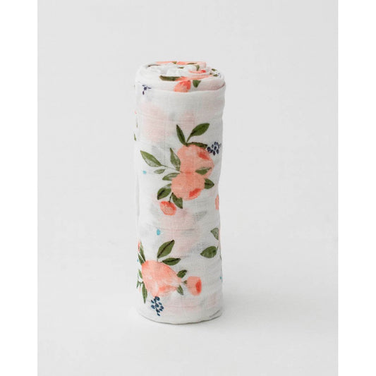 Cotton Muslin Swaddle Water Colour Roses