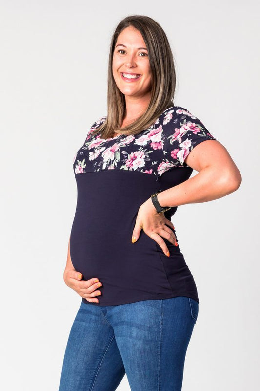Lucia Midnight and Floral Breastfeeding Tee