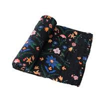 Cotton Muslin Swaddle Floral Stitch
