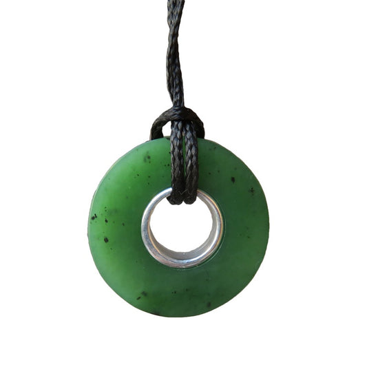 Black Cord Doughnut Pendant