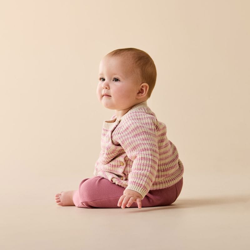Rhubarb and Cream Stripe Kimono Cardigan