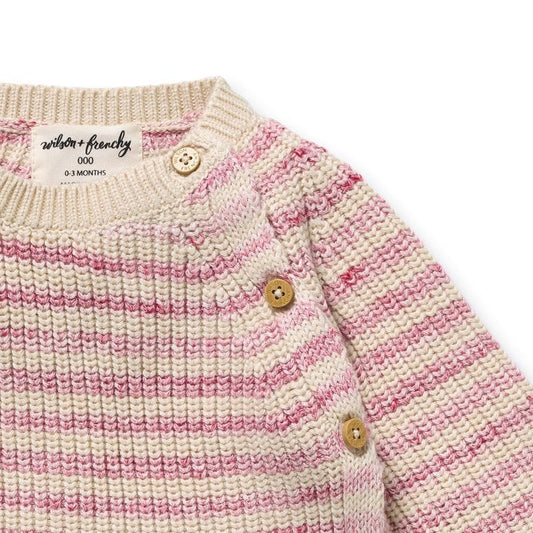 Rhubarb and Cream Stripe Kimono Cardigan